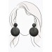 Langley Black Circle Drop Earring