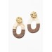 Freya Gold Wood Hoop Earring