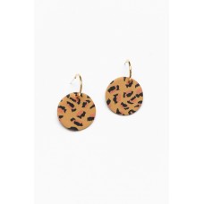 Viola Tan Leopard Drop Earring