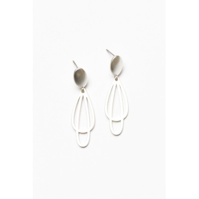 Skyler Silver Metal Drop Earring