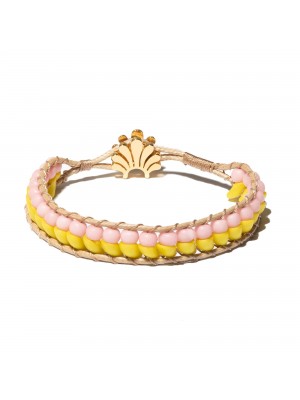 YELLOW ROSE MULTI STONE CORD BRACELET