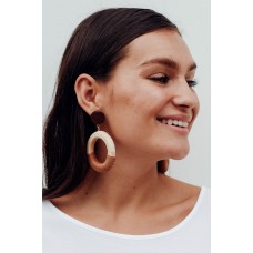 Zadie Brown Wood Circle Earring