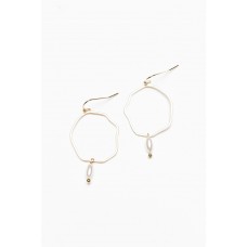 Emmie Gold Hoop Pearl Earring