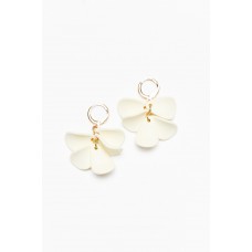 Stella White Petal Drop Earring