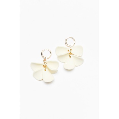 Stella White Petal Drop Earring