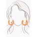 Erin Orange Wood Hoop Earring