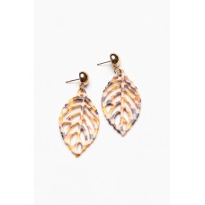 Esk Tan Tortoiseshell Leaf Earring