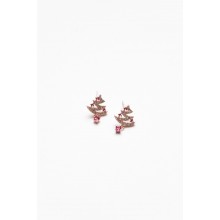 Pink Jewelled Tree Stud Earring