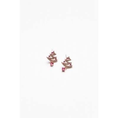 Pink Jewelled Tree Stud Earring