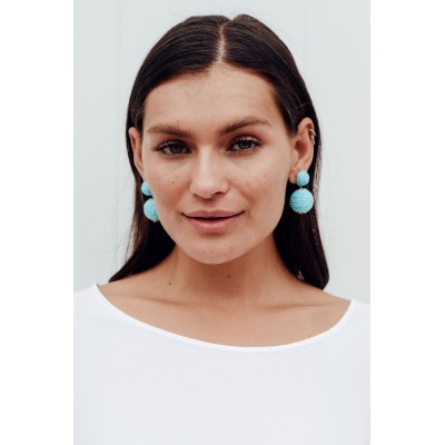 Drew Blue Woven Earring