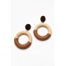 Zadie Brown Wood Circle Earring