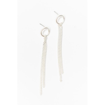 Hazel Silver Chain Drop Earring