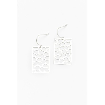 Addison Silver Rectangle Drop Earring