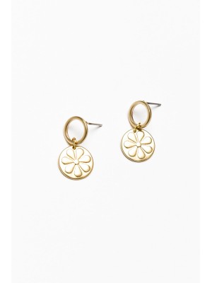 Elena Gold Metal Flower Earring